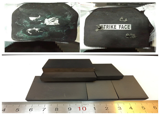 Плитка карбида бора баллистическая керамическая/плитка кремниевого карбида керамическая типичная для плиты доказательства пули