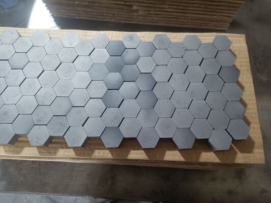 Pressureless Sintered Silicon Carbide Ceramic Tile SW80mm Hexagonal Ballistic Armor Plate 12mm Thickness